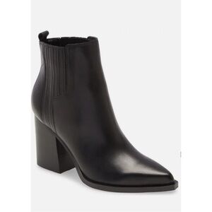 Marc Fisher Ltd Oshay Black Leather Ankle Point Toe Boot Size US Size 5